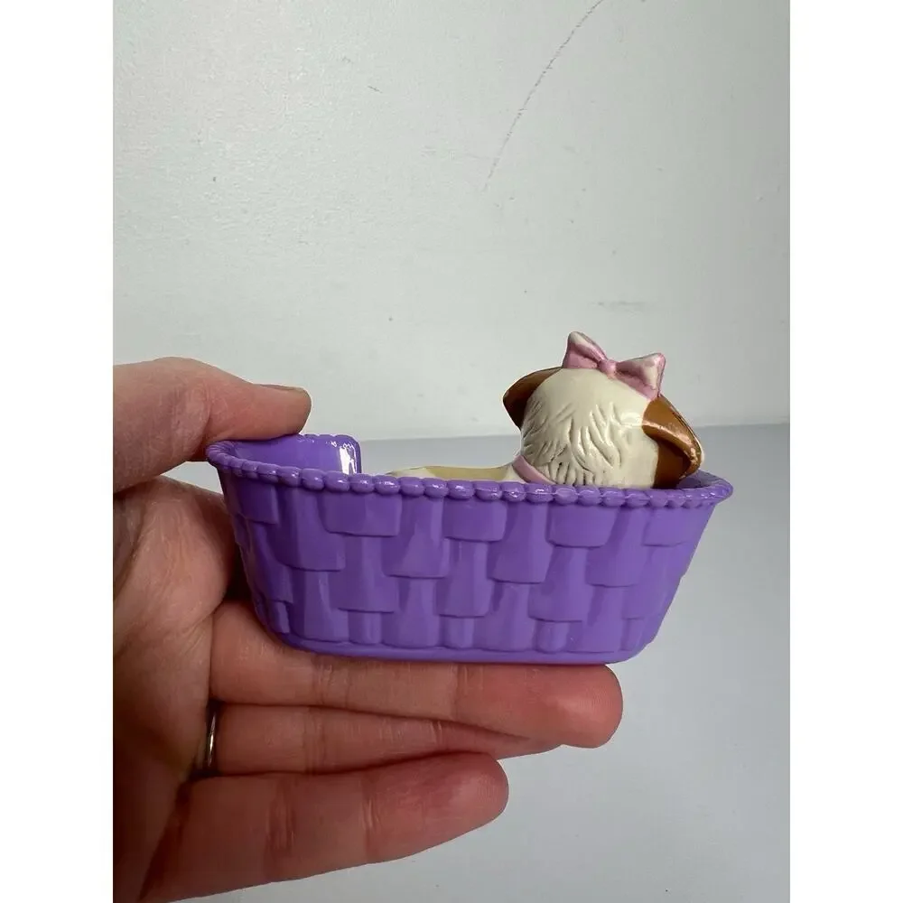 Vtg Kenner Littlest Pet Shop Dog St. Bernard w/ Basket & Bone
